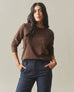 Women's Premium Slub Long Sleeve Crew Tee - Chestnut